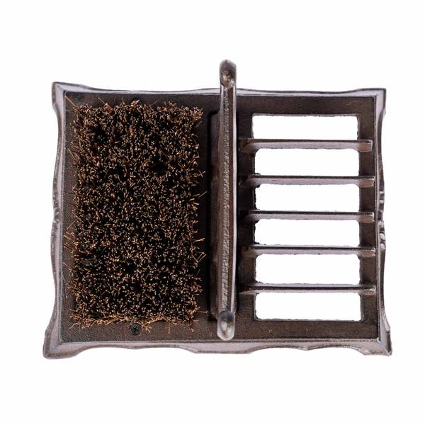 Fußabstreifer Bürste und aus verziertem Braun - Gusseisen - 22 x 1 x 27 cm