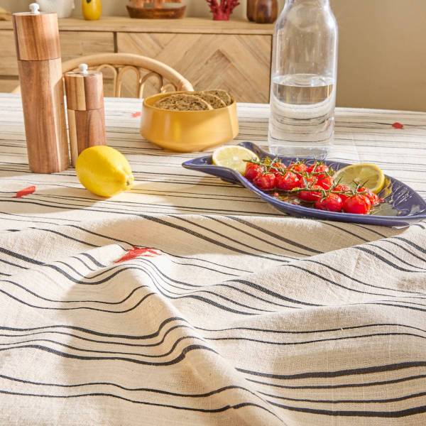 Tischdecke OCEANIA Beige - Naturfaser - 150 x 1 x 250 cm