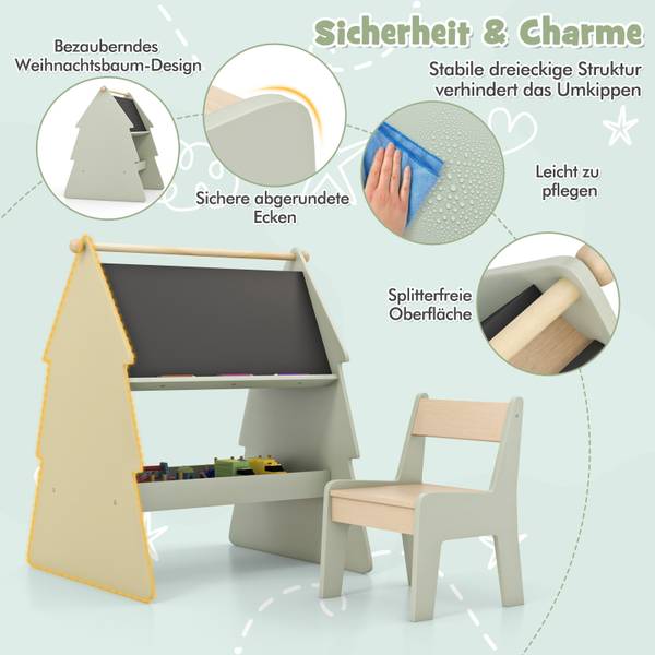 Easel-Set TK32491SZDE Grün - Holzwerkstoff