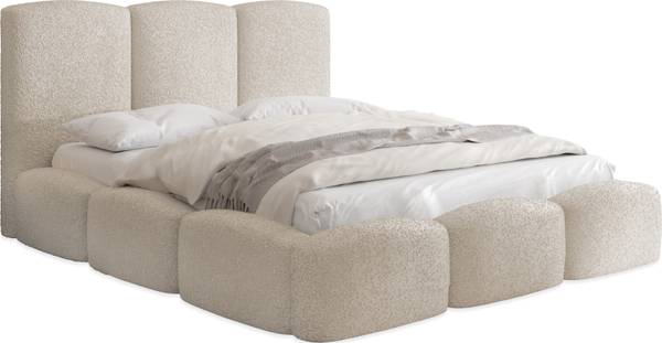 Polsterbett Harmony Beige - Hochglanz Beige - Breite: 196 cm