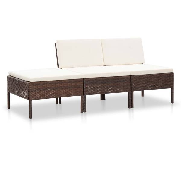 Tuin Loungeset 3001269 set van 3 bruin - polyester - staal - 69 x 67 x 57 cm