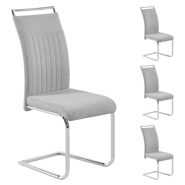 Chaise ERICA (4er-Set) Gris - Tissu - 42 x 100 x 59 cm