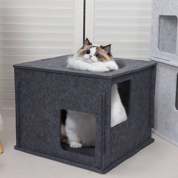Maison pour chat 2985 Bleu - Textile - 45 x 100 x 45 cm