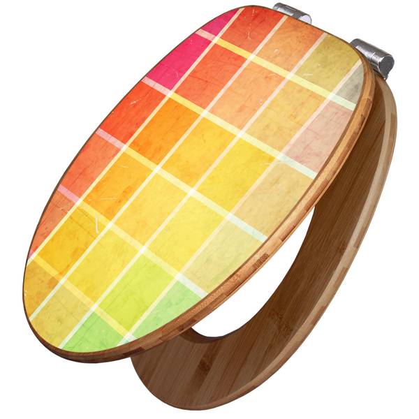 WC-Sitz mit Absenkautomatik Bunte Glasba Bambus - Holzwerkstoff - 38 x 5 x 49 cm