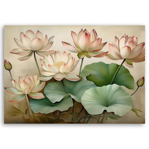 Canvas schilderij Lotusbloemen 120 x 80 cm