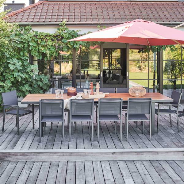 Gartenmöbel Melbourne Braun - Metall - 100 x 76 x 320 cm