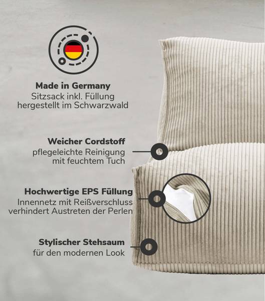 Sitzsack Der Gelassene 2tlg. Beige