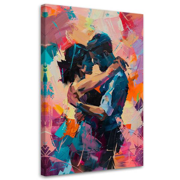 Wandbild verliebtes paar abstraktion 70 x 100 cm