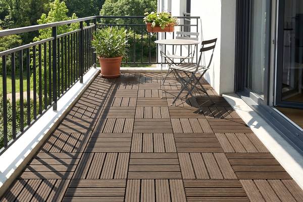 Klickfliesen SERRA 30er-Set Braun - Holzwerkstoff - 30 x 2 x 30 cm
