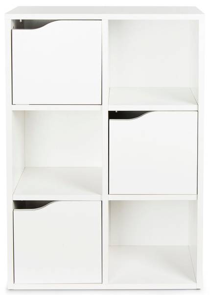 Bibliothek Kubico Slim Weiß - Holzwerkstoff - 29 x 90 x 60 cm