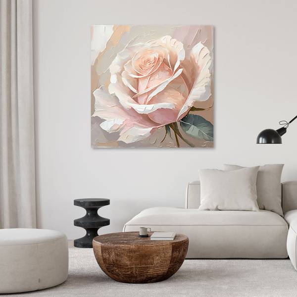 Wandbild auf leinwand rose gemalt 30 x 30 cm
