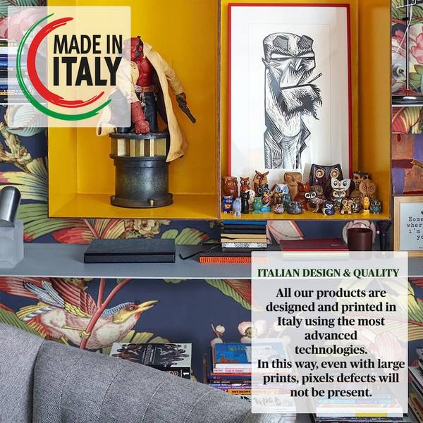 Behang Chinees blauw - papier - 200 x 250 x 1 cm