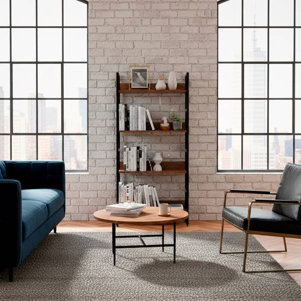 Büroregal HF0045 Braun - Holzwerkstoff - Metall - 60 x 125 x 28 cm