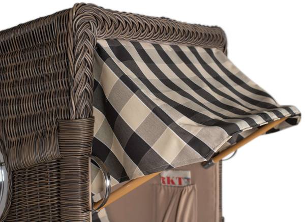 Strandkorb Düne 1 Sitzer Grau - Teakholz - 96 x 165 x 80 cm