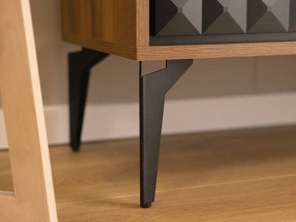 TV-Lowboard Ella Schwarz - Braun - Holzwerkstoff - 190 x 60 x 40 cm