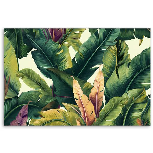 Leinwandbild, Bunte tropische Blätter 100 x 70 x 1 cm