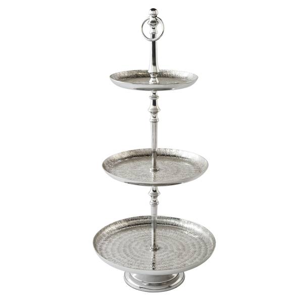 Etagere ORIENT Silber - Metall - 30 x 65 x 30 cm