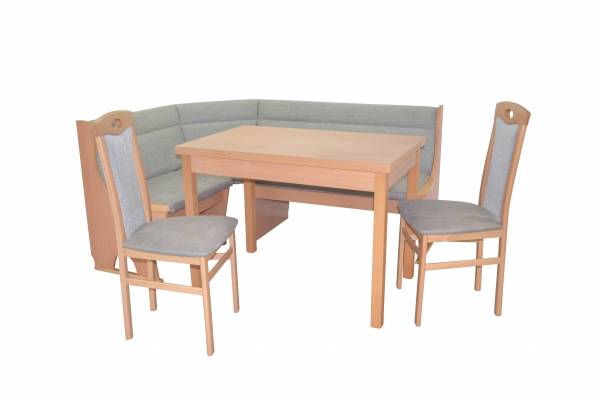 4tlg. Eckbankgruppe Carmen Buche Dekor - Grau