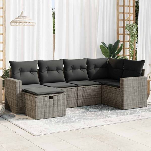 Garten-Lounge-Set 3036420-4 (6-teilig) Grau