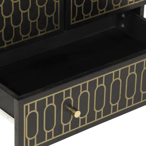 Highboard DE2775 Schwarz - Massivholz - 33 x 100 x 60 cm