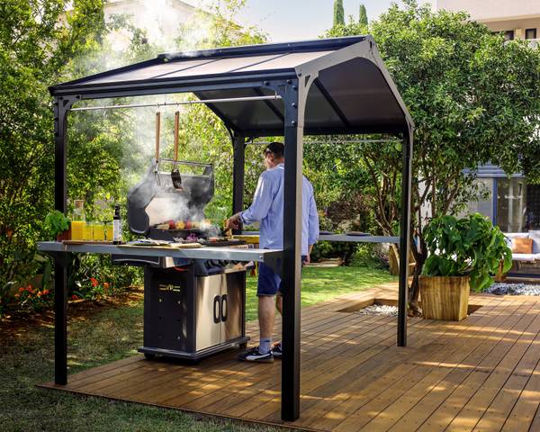 Pavillon Austin Schwarz - Metall - 285 x 250 x 181 cm