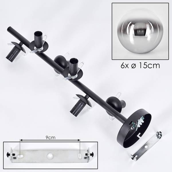 Deckenleuchte Fossobiubo Grau - Silber - Metall - 36 x 30 x 56 cm