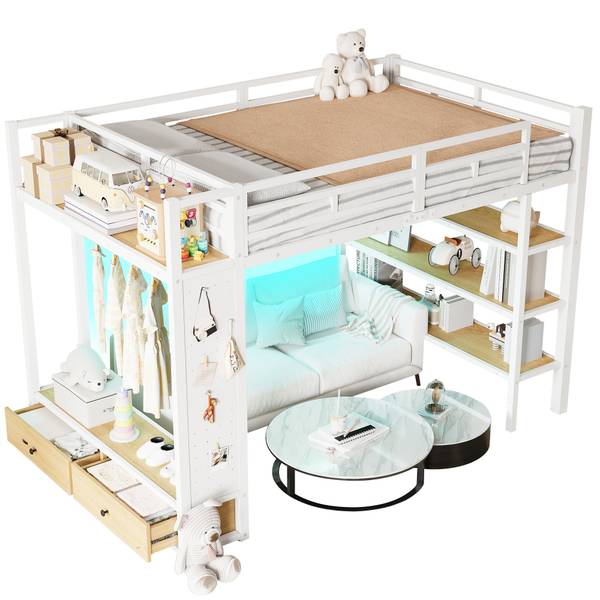 Cadre de lit mezzanine Hephaestus Ⅰ Blanc