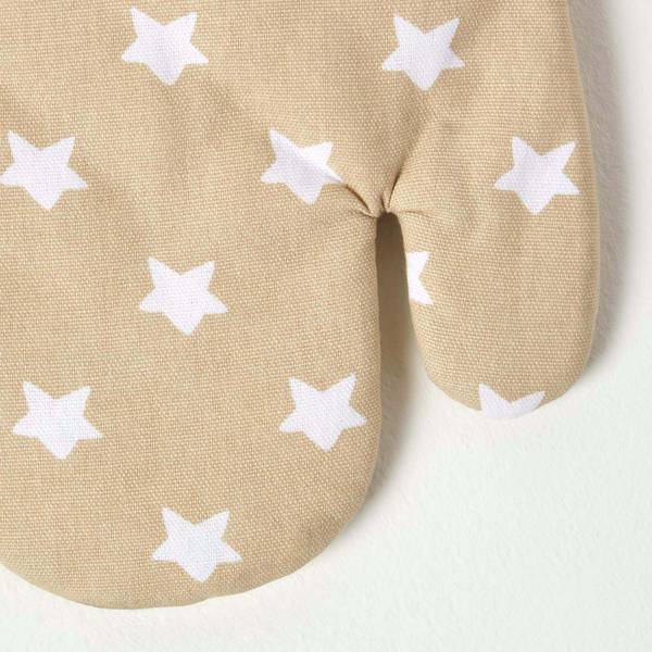 Ofenhandschuh Sterne Beige