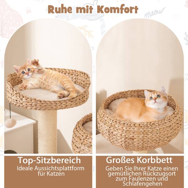 Kratzbaum BE9697ITDE Beige - Holzwerkstoff - 45 x 104 x 45 cm
