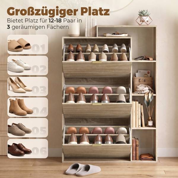 Schuhschrank 837-818V90AK Braun - Eisen - 25 x 124 x 80 cm