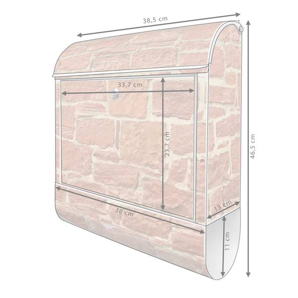 Briefkasten Stahl Mauerwerk Weiß - Stahl - 38 x 46 x 13 cm