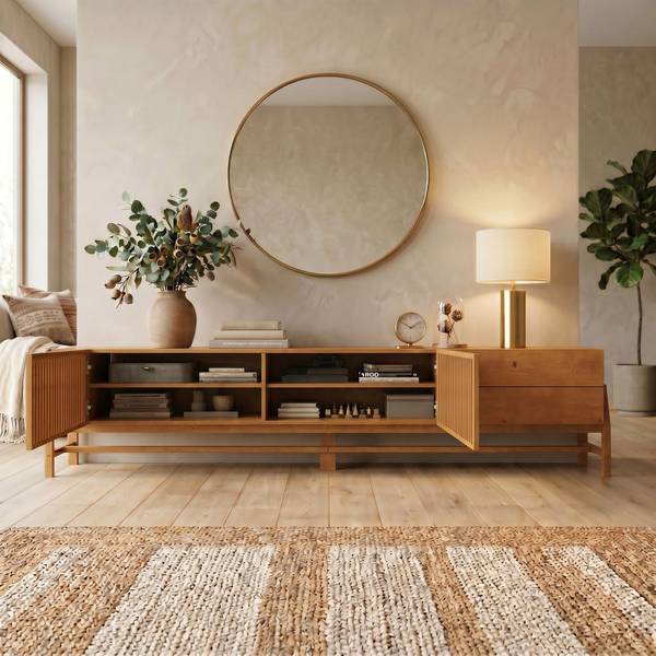 Lowboard ADAMO Braun - Kiefer - 225 x 53 x 41 cm