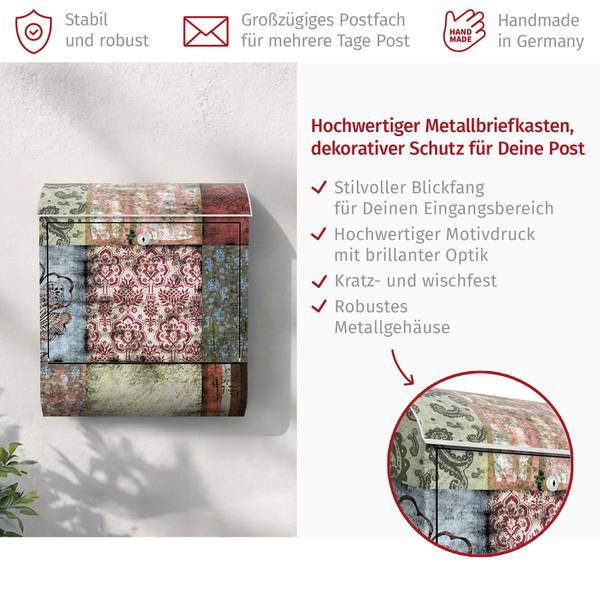 Briefkasten Old Patterns Stahl - 39 x 46 x 13 cm
