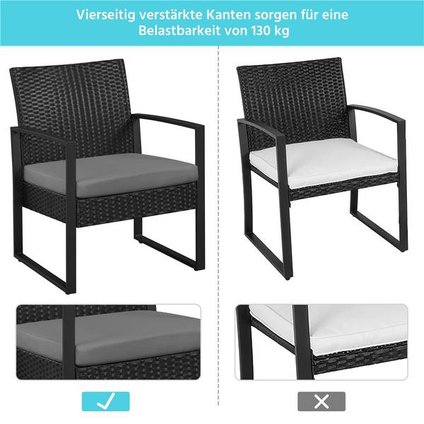 Gartenmöbel-Set ARH24 3er Set Grau