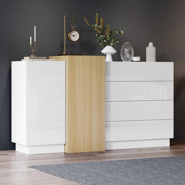 Sideboard Grexeds Weiß - Holzwerkstoff - 140 x 87 x 35 cm