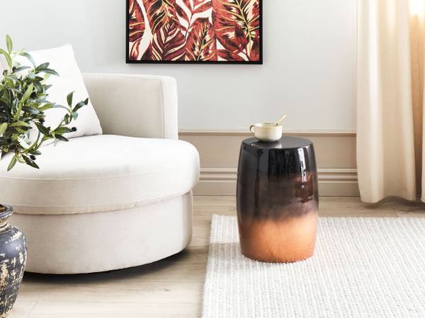 Table d'appoint FRAGUITA Noir - Marron - Marron sable