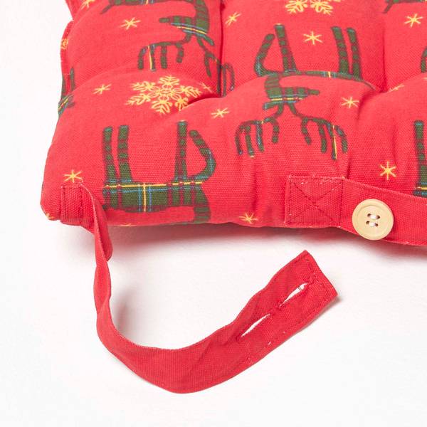 Stuhlkissen Weihnachten 4er Set Rot