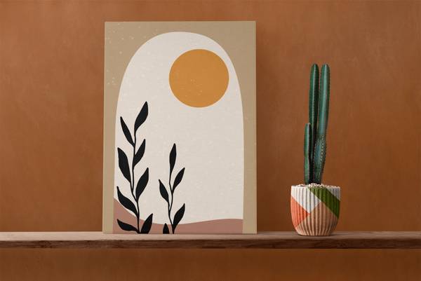 Leinwand 60x40 Sonnenuntergangsfenster Polyester - 3 x 60 x 40 cm