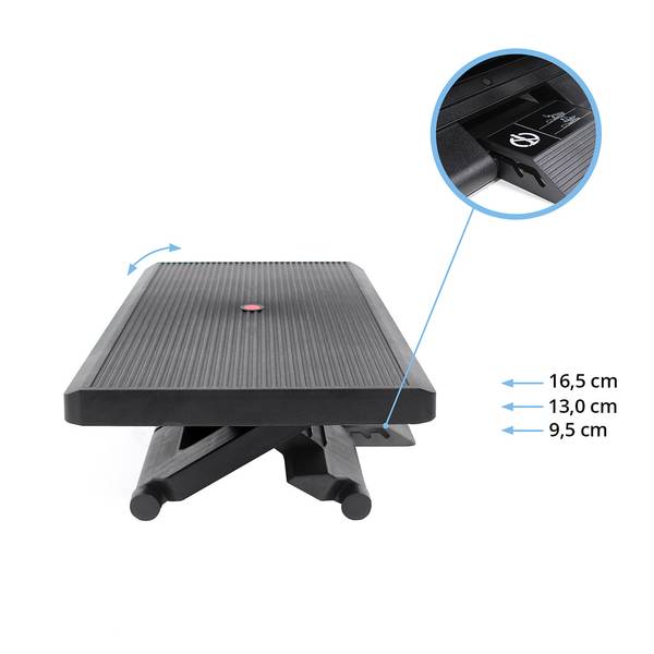 Fußablage PIEDINO STRIPE PRO Schwarz - Kunststoff - 56 x 10 x 35 cm