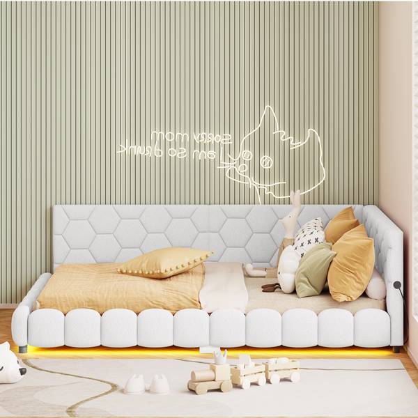 Schlafsofa Polsterbett FDWUY6 Weiß - Massivholz - 152 x 68 x 210 cm