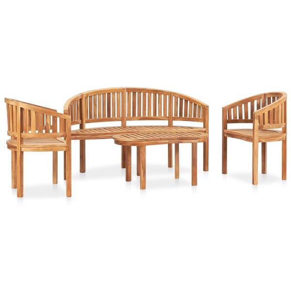Garten-Lounge-Set 3059962 (4-teilig) Braun - Teakholz - 50 x 45 x 90 cm