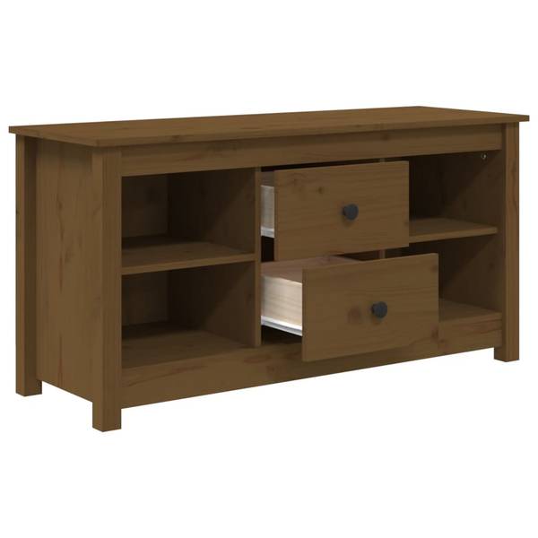 TV-Schrank D612 Braun - Massivholz - 37 x 52 x 103 cm