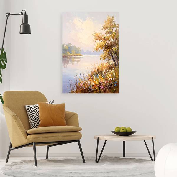 Wandbild landschaft fluss bäume natur 40 x 60 cm