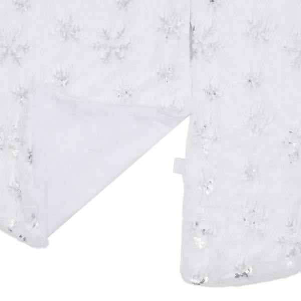 Jupe de sapin de noël 3009786 Blanc - Cuir synthétique - 122 x 1 x 122 cm
