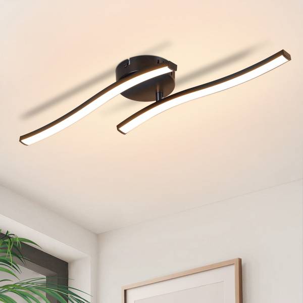 Plafonnier LED Roberts Noir - Matière plastique - 10 x 8 x 52 cm