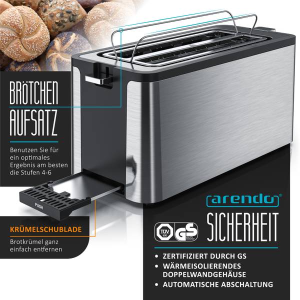Toaster GE-2516 Silber - Metall - 20 x 18 x 41 cm