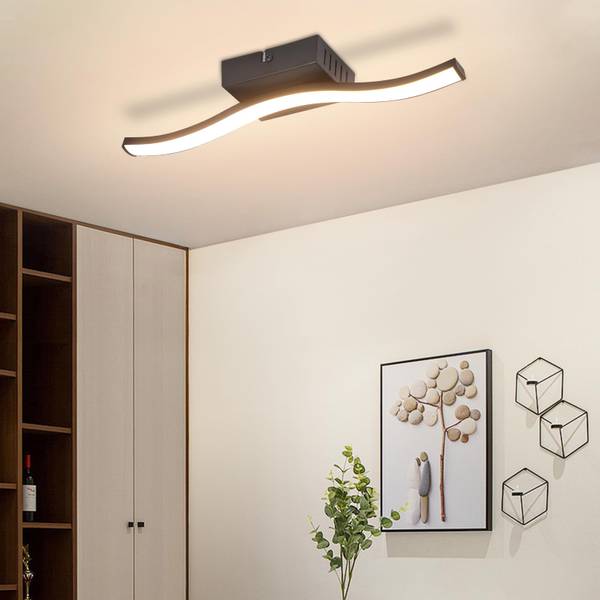 LED Deckenleuchte kld Schwarz - Polycarbonat - 7 x 6 x 35 cm
