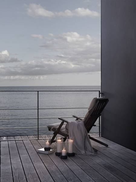 Kerzenhalter Hurricane Schwarz - Keramik - 14 x 29 x 14 cm