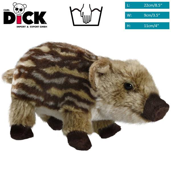 Kuscheltier Wildschwein Frischling Braun - Kunstfell - 8 x 10 x 22 cm