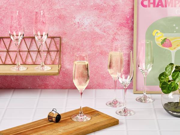 Champagnerflöte LAGOM 6er-Set Glas - 7 x 24 x 5 cm